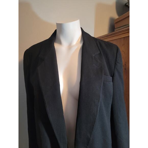 HARVE BENARD Wool Blazer Jacket M Black Gold Buttons Old Money Quietlux Career - Picture 8 of 10